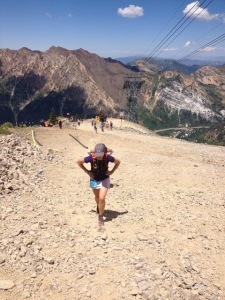 Summiting the final climb to Hidden Peak at mile 27! Photo Cred: Evan Reimondo